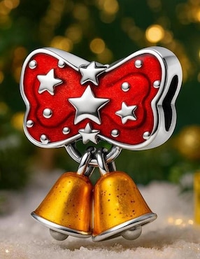 Charm de campana Glamcharm navidad de plata P 925 perla y diamante