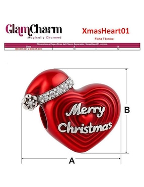 Charm de corazón Glamcharm navidad de plata P 925