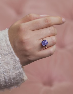 Anillo con gema rectangular Natalia Bojalil Luxury P 925 de plata zirconia pulido