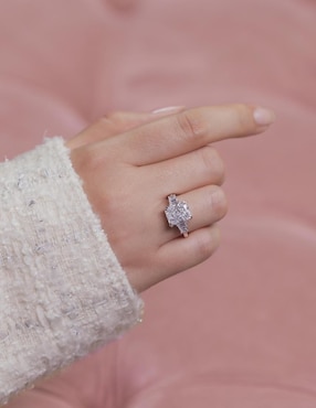 Anillo con gema rectangular Natalia Bojalil Luxury P 925 de plata zirconia pulido