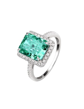 Anillo con gema rectangular Natalia Bojalil Luxury P 925 de plata zirconia pavé