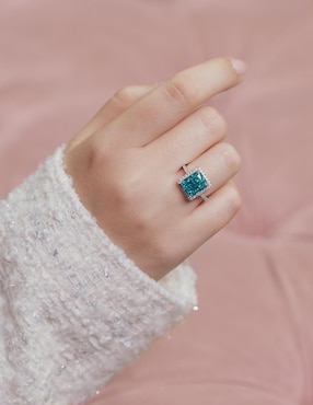 Anillo con gema rectangular Natalia Bojalil Luxury P 925 de plata zirconia pavé