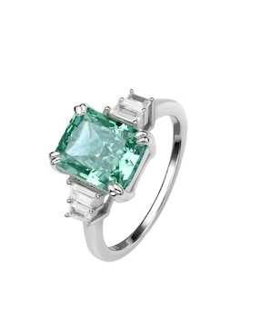 Anillo multi gemas rectangular Natalia Bojalil Luxury P 925 de plata zirconia pulido