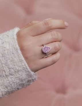 Anillo con gema de gota Natalia Bojalil Luxury P 925 de plata zirconia pavé