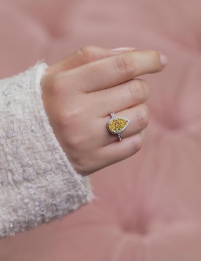 Anillo con gema de gota Natalia Bojalil Luxury P 925 de plata zirconia pavé
