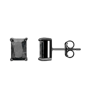 Broqueles rectangular Natalia Bojalil Luxury de plata P 925 con acabado pulido zirconia