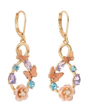 Aretes largos de gota Napier con acabado brillante