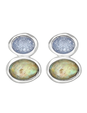 Broqueles ovalados Napier Ocean Abalone con acabado pulido