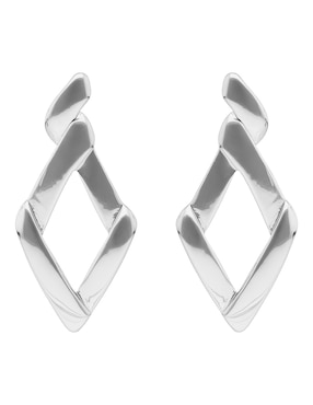 Aretes de rombo Napier Silver Shapes con acabado pulido