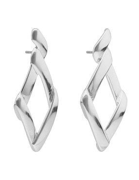 Aretes de rombo Napier Silver Shapes con acabado pulido