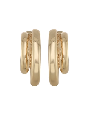 Aretes cortos circulares Napier con acabado brillante