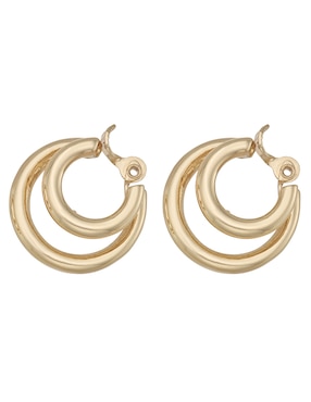 Aretes cortos circulares Napier con acabado brillante