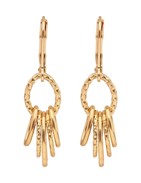 Aretes cortos circulares Napier Golden Orbit con acabado brillante