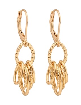 Aretes cortos circulares Napier Golden Orbit con acabado brillante
