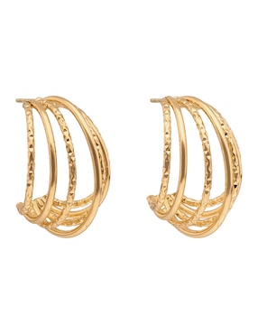 Aretes cortos circulares Napier Golden Orbit con acabado brillante