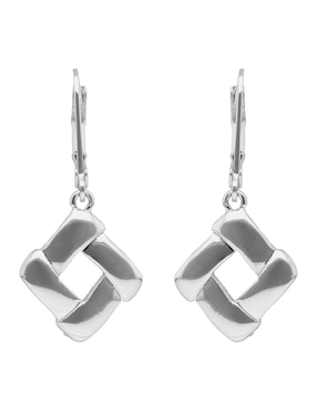 Aretes cortos cuadrados napier silver shapes con acabado liso pulido