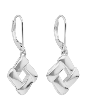 Aretes cortos cuadrados napier silver shapes con acabado liso pulido