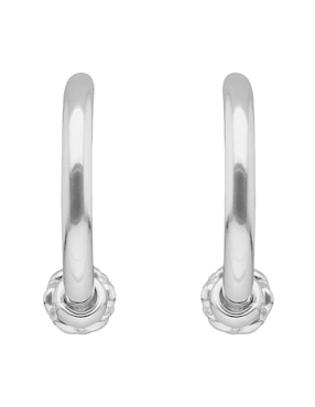 Arracadas circulares napier silver shapes con acabado liso pulido