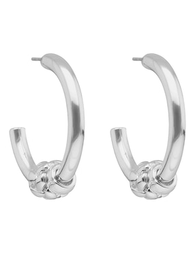 Arracadas circulares napier silver shapes con acabado liso pulido