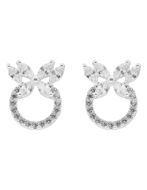 Aretes cortos de mariposa Napier Social Cz Ears con acabado pulido