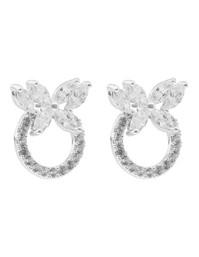 Aretes cortos de mariposa Napier Social Cz Ears con acabado pulido