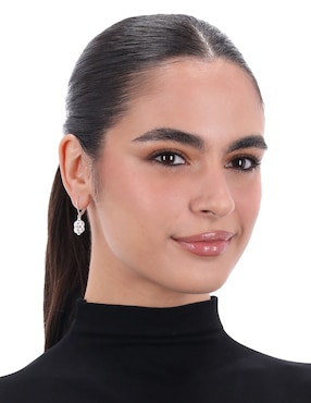 Set de aretes Napier Silver Coins con acabado pulido