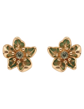 Aretes cortos de flor Napier Flower Key Item Ears con acabado brillante