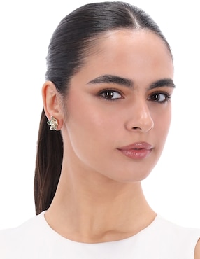 Aretes cortos de flor Napier Flower Key Item Ears con acabado brillante