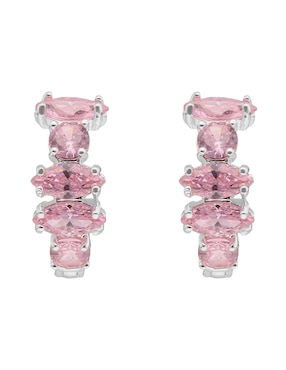 Aretes huggies circulares napier con acabado liso pulido zirconia cúbica