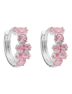 Aretes huggies circulares napier con acabado liso pulido zirconia cúbica