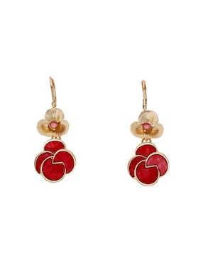 Aretes largos de flor Napier Origami Flowers con acabado brillante
