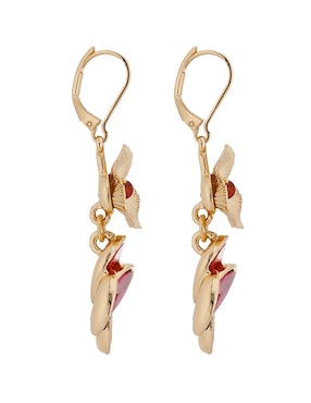 Aretes largos de flor Napier Origami Flowers con acabado brillante