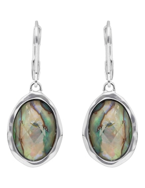 Aretes cortos ovalados Napier Ocean Abalone con acabado pulido