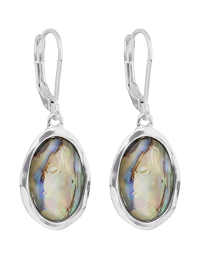 Aretes cortos ovalados Napier Ocean Abalone con acabado pulido