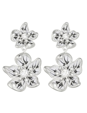 Aretes cortos de flor Napier Flower Power con acabado pulido