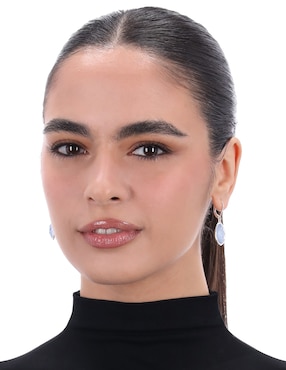 Aretes huggies ovalados Napier Ocean Abalone con acabado pulido