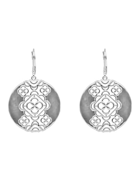 Aretes largos Napier Silver Coins con acabado pulido