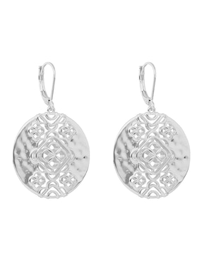 Aretes largos Napier Silver Coins con acabado pulido