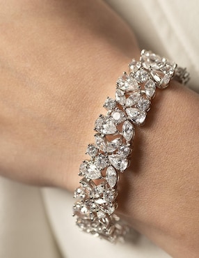 Brazalete Gladkova Joyería de plata con zirconia P 925 con acabado brillante