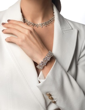 Brazalete Gladkova Joyería de plata con zirconia P 925 con acabado brillante
