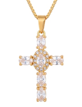 Collar con dije de cruz Ana Maria Mexico 14 K