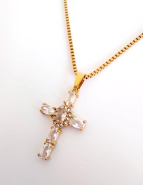 Collar con dije de cruz Ana Maria Mexico 14 K