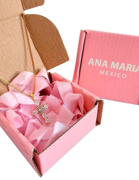Collar con dije de cruz Ana Maria Mexico 14 K