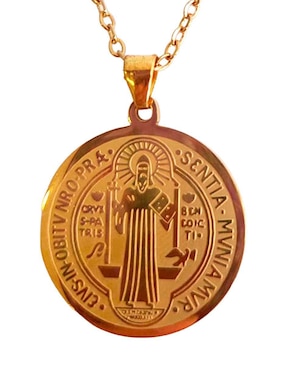 Collar con dije San Benito Ana Maria Mexico 14 K