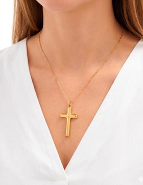 Collar con dije de cruz Ana Maria Mexico 14 K