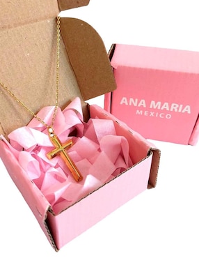 Collar con dije de cruz Ana Maria Mexico 14 K