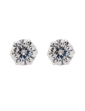 Broqueles redondas Oro Angelus de plata P 925 con acabado pavé moissanita