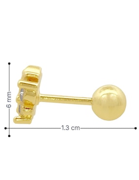 Broqueles de mariposa Horoz 18 K con acabado chapa de oro zirconia