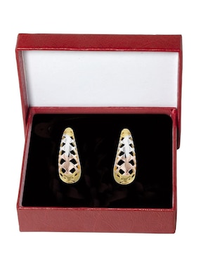 Aretes huggies redondos Horoz 18 K con acabado chapa de oro