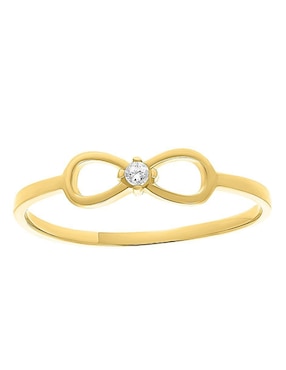 Anillo de infinito Horoz 14 k de oro zirconia pulido